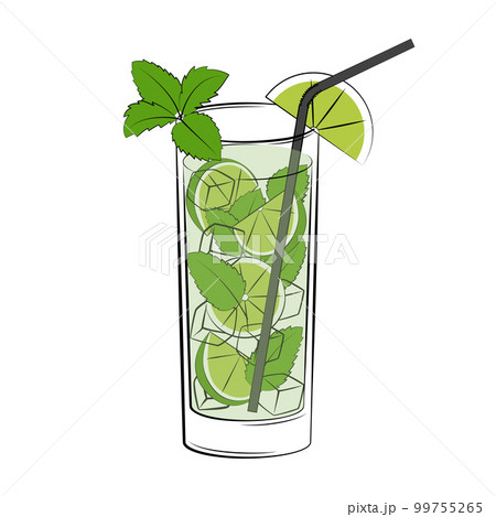 Classic Mojito Cocktail vector illustration Classic Mojito Cocktail vector illustration 99755265