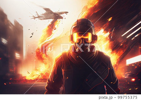 Crash of plane on battlefield 99755375