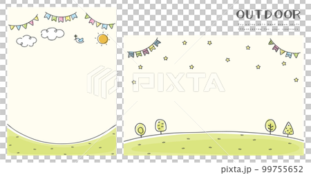 Hand-drawn style background frame Hand-drawn style background frame 99755652