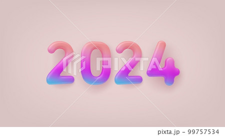 3D Colorful Gradient sign 2024 on a light background 99757534