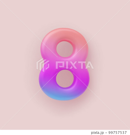 3D Colorful Gradient number 8 on a light background 3D Colorful Gradient number 8 on a light background 99757537