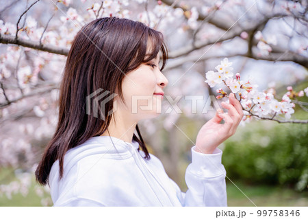 桜 女性ポートレート 桜 女性ポートレート 99758346