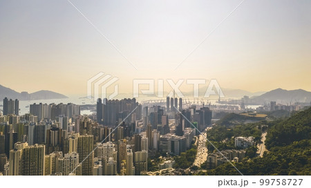 The city view of Kowloon west, hong kong, Feb 28 2022 The city view of Kowloon west, hong kong, Feb 28 2022 99758727