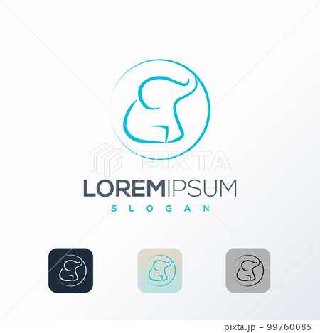 Elephant Abstract Vector Logo Template. Elephant Icon. 99760085