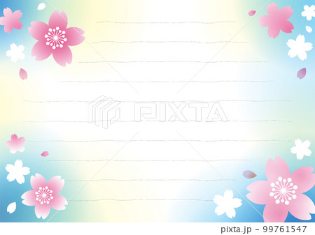 春の便箋 桜 ブルー 春の便箋 桜 ブルー 99761547