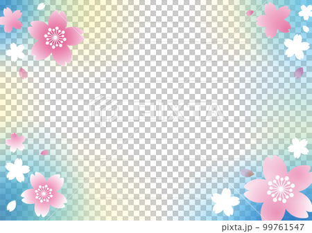 春の便箋 桜 ブルー 春の便箋 桜 ブルー 99761547