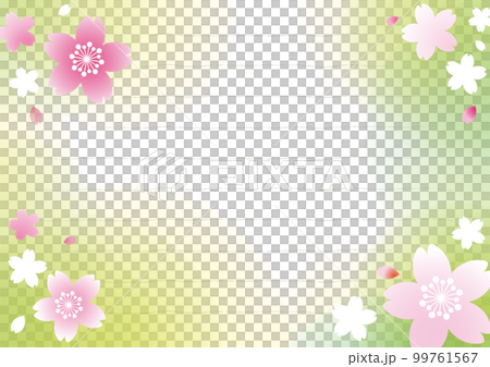 春の便箋　桜　グリーン 99761567