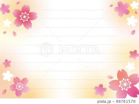春の便箋　桜　オレンジ　 99761570