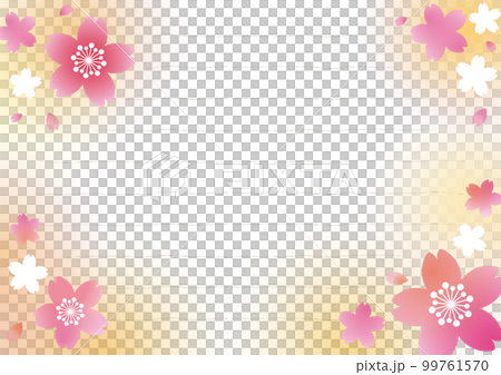 春の便箋　桜　オレンジ　 99761570