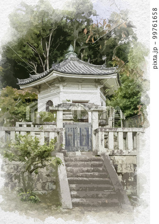 水彩画風 叡福寺 経蔵 大阪府南河内郡太子町 水彩画風 叡福寺 経蔵 大阪府南河内郡太子町 99761658