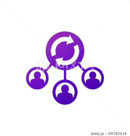 lead generation icon with arrows and people 99762016