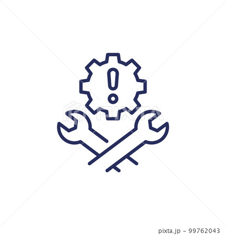 fixing errors, technical problems line icon 99762043