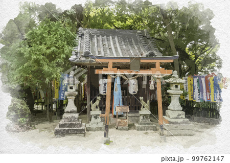 水彩画風 科長神社 金平大明神 大阪府南河内郡太子町 水彩画風 科長神社 金平大明神 大阪府南河内郡太子町 99762147