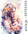 Watercolor painting for Mothers Day abstract background 99763304