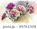 Watercolor painting of carnations Mothers Day 99763308