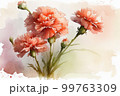 Watercolor painting of carnations Mothers Day 99763309