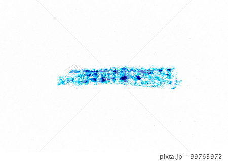 Blue color crayon hand drawing in line shape on white paper background Blue color crayon hand drawing in line shape on white paper background 99763972