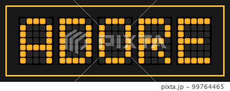 Orange color led banner in word adore on black background 99764465