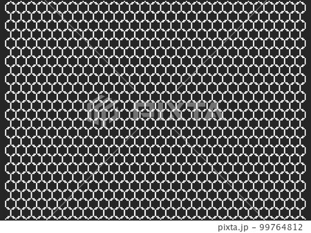ドットで小さい亀甲柄のパターン日本文様　白色 99764812