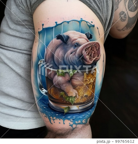 Pork) Roll with it, done by Evan Jones at First Place Tattoos in  Hackettstown, NJ : r/tattoos