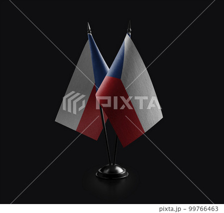Small national flags of the Czechia on a black background Small national flags of the Czechia on a black background 99766463