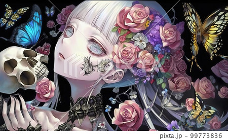 最大4Kサイズ以上、幻想的なタッチで描かれた女の子のイラストの