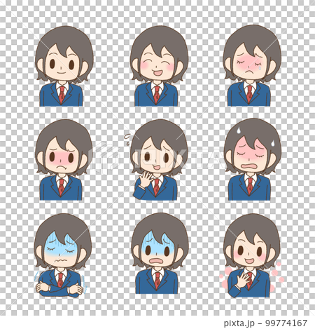 Cute touch girl facial expression set (blazer) 99774167