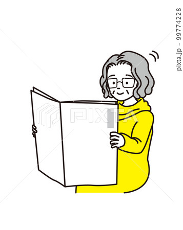 新聞を読むおばさま 新聞を読むおばさま 99774228