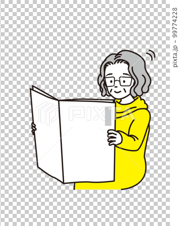 阿姨看報紙 99774228