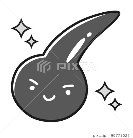 黒い一本毛のキャラクター(白黒) 黒い一本毛のキャラクター(白黒) 99775022
