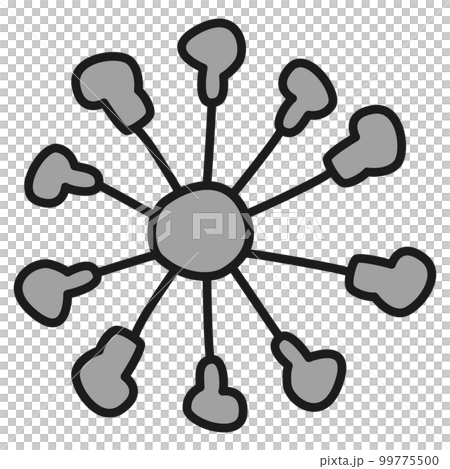 コロナワクチンの抗体イメージ（ノババックス）(白黒) 99775500