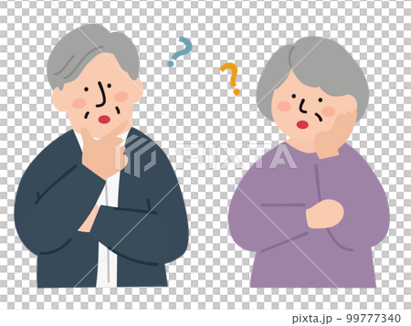 Illustration color that senior generation is thinking Illustration color that senior generation is thinking 99777340