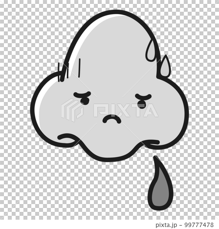 鼻血が出る鼻のキャラクター(白黒) 99777478