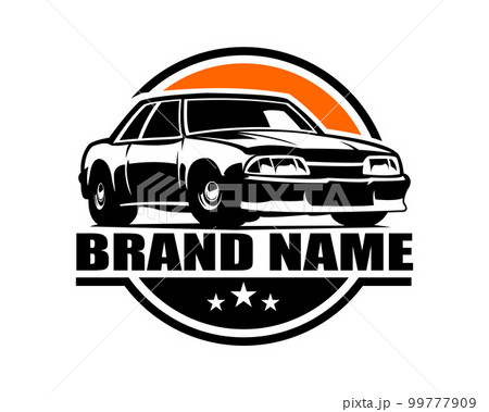 1990 mustang car logo. silhouette vector design. isolated white background. Best for badge, emblem, icon, sticker design, car industry. available in eps 10. 99777909