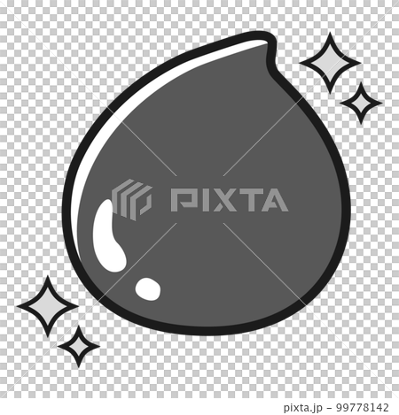 Illustration of beautiful black drops (beauty, medicine, cream, etc.) (black and white) Illustration of beautiful black drops (beauty, medicine, cream, etc.) (black and white) 99778142