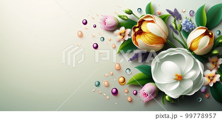 flat lay nature orchid flower and tropical floral petal for beauty spa background flat lay nature orchid flower and tropical floral petal for beauty spa background 99778957