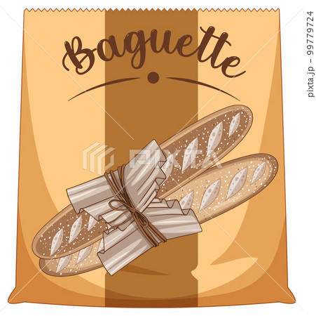 Baguette paper bag isolated Baguette paper bag isolated 99779724