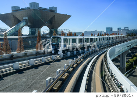 東京の「新交通システムゆりかも」有明付近 東京の「新交通システムゆりかも」有明付近 99780017