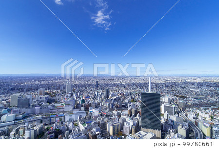 東京　池袋から望む関東平野を望む 99780661