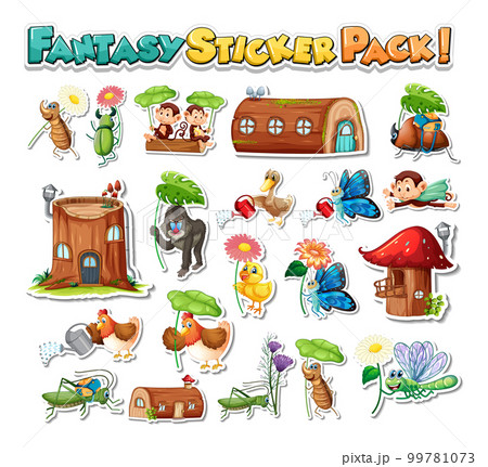 Sticker set of Fairy tale characters 99781073