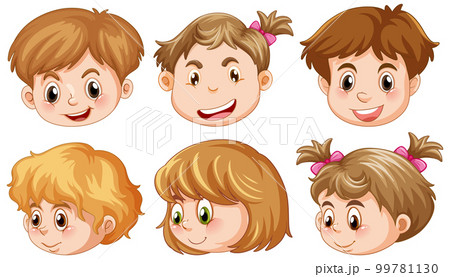 Set of cartoon happy children heads 99781130