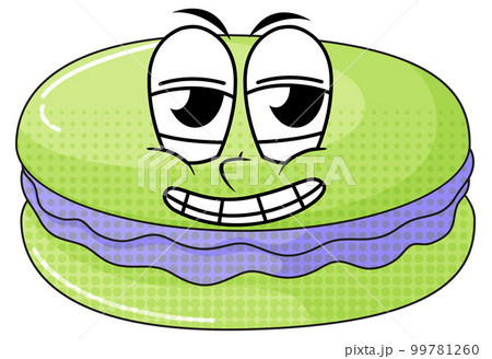 Green macaron with happy face 99781260