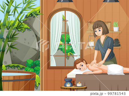 Woman gets body massage spa 99781543