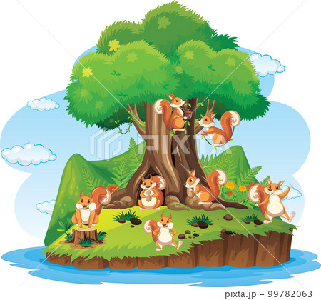 Many squirrels on the island Many squirrels on the island 99782063