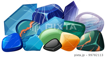 Pile of gemstones and crystals 99782113