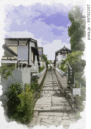 水彩画風 西方院 参道 大阪府南河内郡太子町 水彩画風 西方院 参道 大阪府南河内郡太子町 99782207