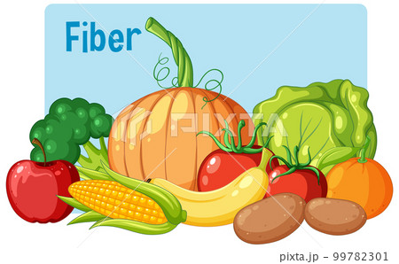 Group of fruits and vegetables fiber 99782301