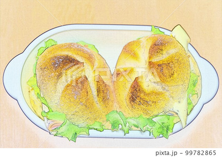 コッペパンベジタブルサンド朝食1 コッペパンベジタブルサンド朝食1 99782865