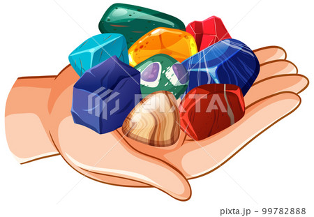 Hand holding gemstone isolated Hand holding gemstone isolated 99782888