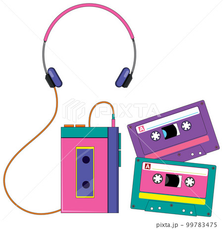 Personal stereo cassette player isolated 99783475